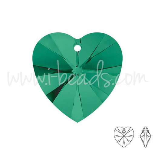 Buy swarovski heart pendant emerald 10mm (2)