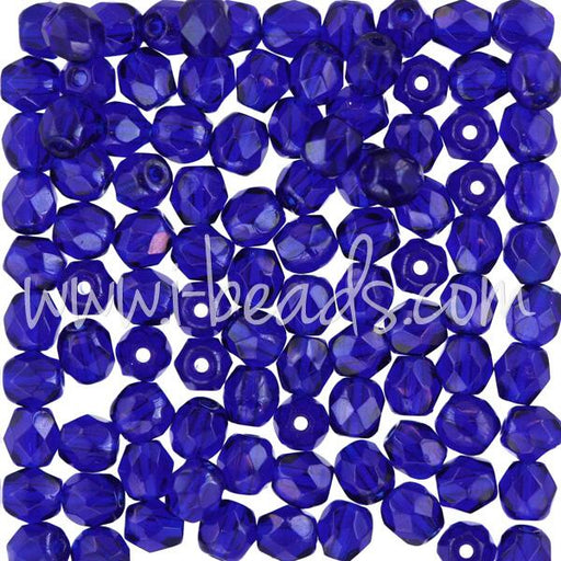 Buy Czech fire-polished beads cobalt 4mm (100)