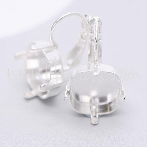 Earring setting for Swarovski 4470 12mm silver plated (2)