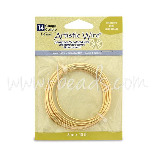 Buy Artistic Wire 14 Gauge Silver Plated Gold Color 3m (1)