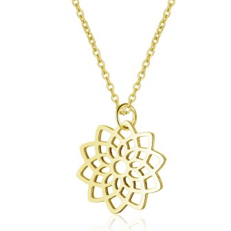 Stainless Steel GOLD Pendant Charm Connector Flower 16mm (1)