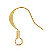 Flat fish hook earring finding with coil metal gold plated 16mm (4)