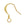 Beads wholesaler  - Flat fish hook earring finding with coil metal gold plated 16mm (4)