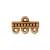 Beaded 3 strand link metal antique gold plated 15x9mm (2)