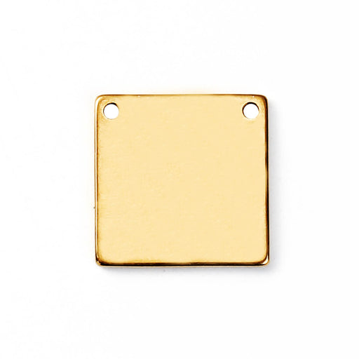 Stainless Steel Connector Square Gold Plated Blank Stamping Tags 15mm (1)