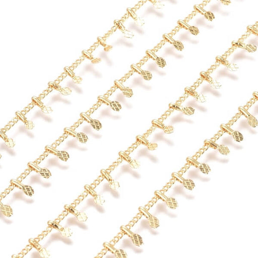 Fancy chain gold plated 18K quality -tiny pendants 5mm (50cm)