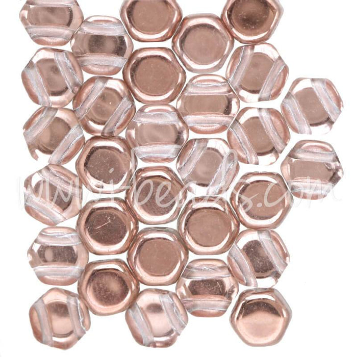 Honeycomb beads 6mm crystal capri (30)