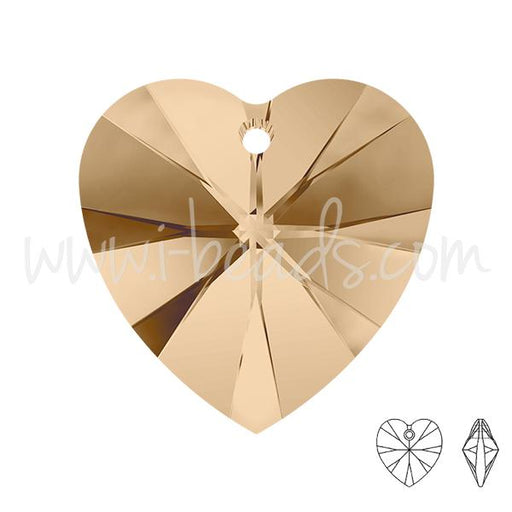 Buy swarovski heart pendant crystal golden shadow 18mm (1)