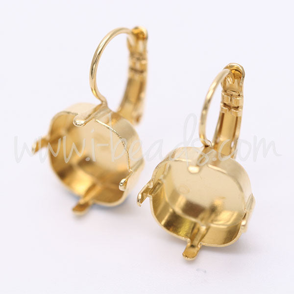 Earring setting for Swarovski 4470 12mm gold plated (2)