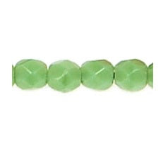 Czech fire-polished beads OPAQUE - OLIVINE 3mm (30)