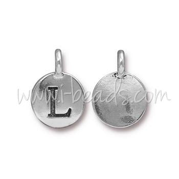 Letter charm L antique silver plated 11mm (1)
