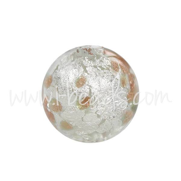 Murano bead round gold and silver 8mm (1)