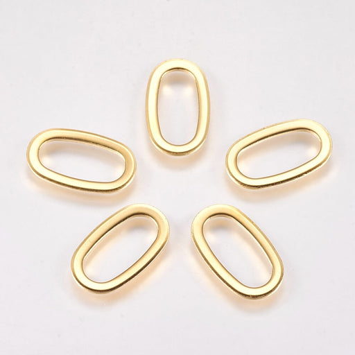 Stainless Steel Oval rings - link connector, Golden-20x12mm (4)