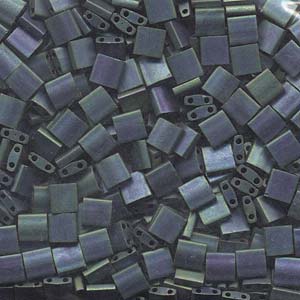Cc2064 - Miyuki tila beads mat metal blue green 5mm (25 beads)