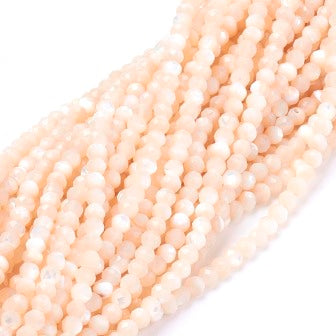 White shell facetted beads 2.5mm - hole 0.5mm 37cm (1 strand)
