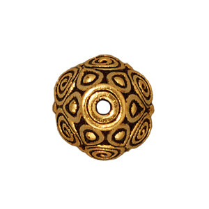 Cone with spirals metal antique gold plated 8.5mm (1)
