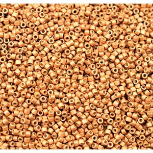 Buy DB1833F - 11/0 - Delicaduracoat beads galvanized matte yeallow gold - 1,6mm - Hole : 0,8mm (5gr)