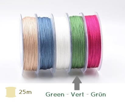 Nylon braided cord high quality- 0.8mm- GREEN -(sold per roll - 25m)
