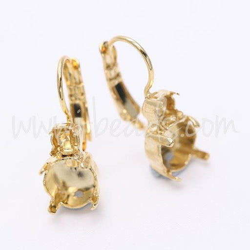 Earring setting for Swarovski 1088 SS39 and 4mm-pp31-SS19 gold plated (2)