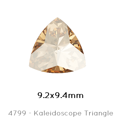 Swarovski 4799 Kaleidoscope Triangle Fancy Stone Crystal Golden Shadow Foiled 9,2x9,4mm (2)