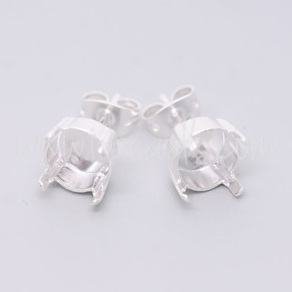 Stud earring setting for Swarovski 1088 SS39 silver plated (2)