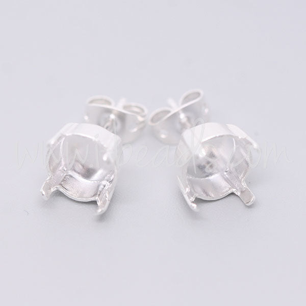 Stud earring setting for Swarovski 1088 SS39 silver plated (2)