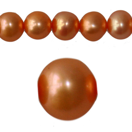 Freshwater pearls potato round shape peach orange 5mm (1)