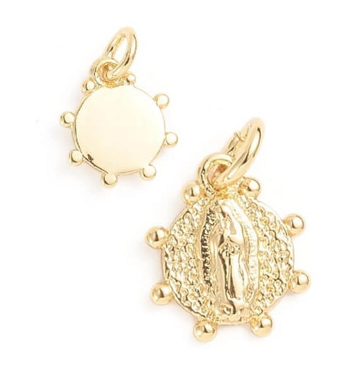 Buy Charm, pendant holy Mary golden quality 10mm (1)