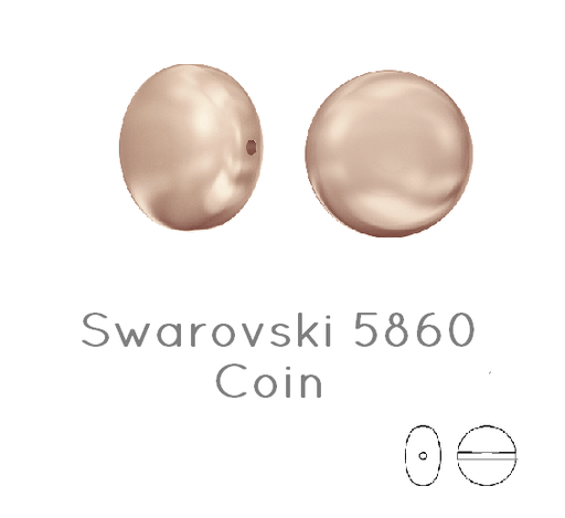 Buy 5860 Swarovski coin Rose Gold pearl 10mm 0.7mm (5)