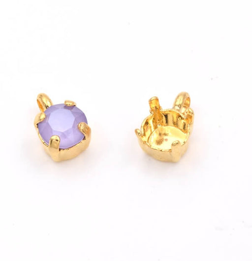 Stone setting with top loop for SS29; Brass colour gold plated (1)