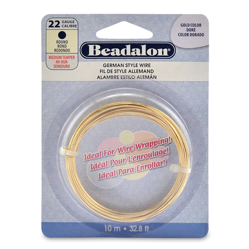Beadalon gold colour round crafting wire 22 gauge (0.64mm), 10m (1)