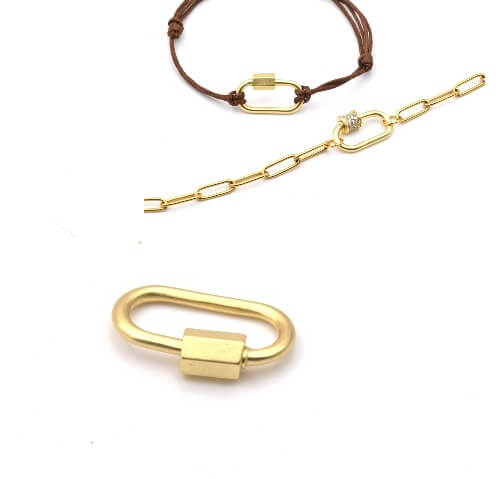 Screw clasps jewel pendant link colour mat gold 20x10mm (1)