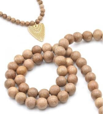 Wooden beads, round, Natural, 7.5-8mm, hole: 1mm, approx 46 pcs (1 strand)