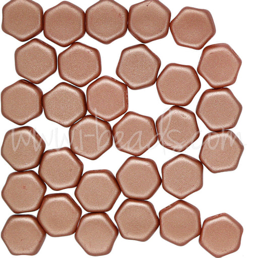 Buy Honeycomb beads 6mm matt met copper (30)