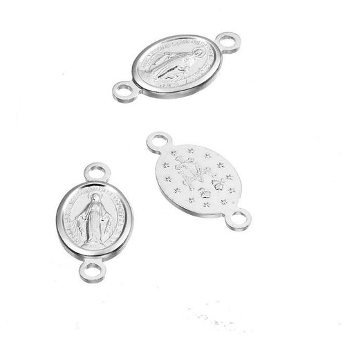 Buy Sterling Silver 925 Oval medal with Virgin,link, 8mm (1)