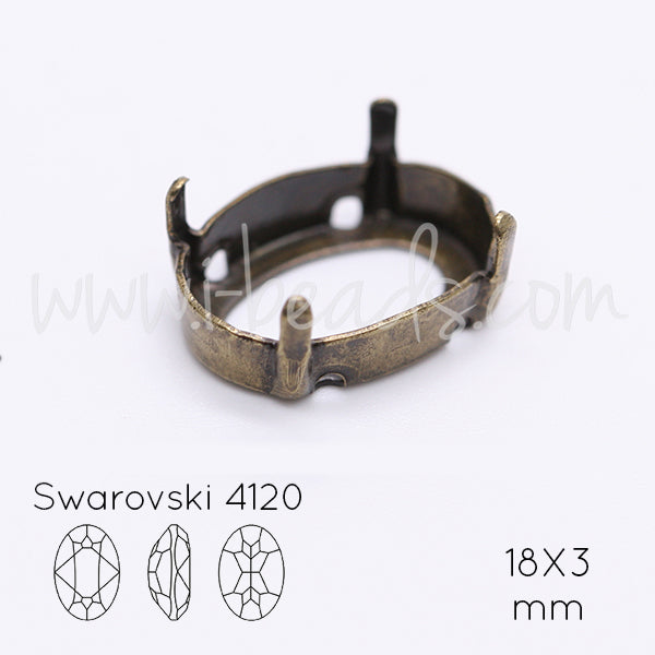 Sew on setting for swarosvki 4120 18x13mm brass plated (1)