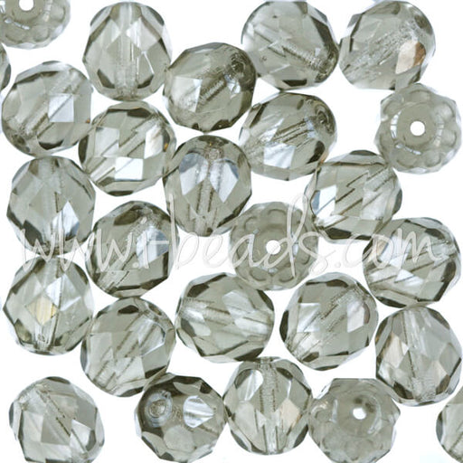 Buy Czech fire-polished beads black diamond 8mm (25)