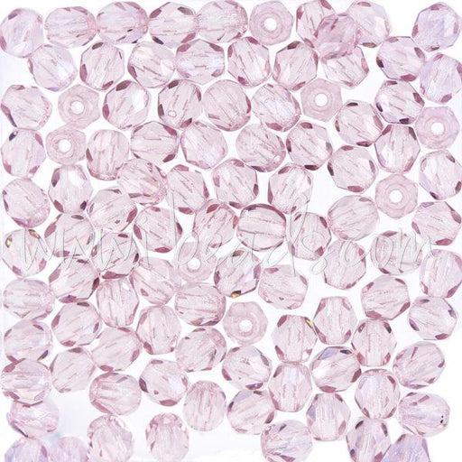 Buy Czech fire-polished beads light amethyst 4mm (100)