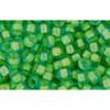 cc307 - Toho beads 8/0 aquamarine/opaque yellow lined (10g)