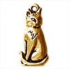 Buy Sitting cat charm metal antique gold plated 10.5mm (1)