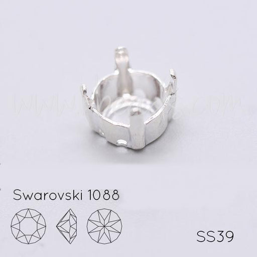 Sew on setting for Swarovski 1088 SS39 silver plated (3)
