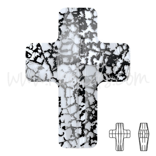 Swarovski 5378 cross bead crystal black patina effect 14mm (1)