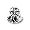 Christmas bell charm metal antique silver plated 16mm (1)