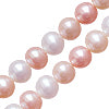 Freshwater pearls potato round shape 6mm rose beige coffee mix (1)