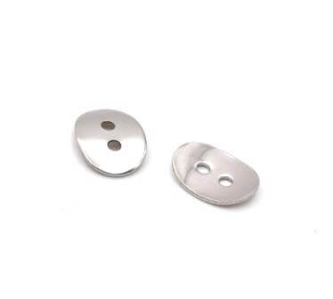 Clasps Button, Oval, Stainless steel, 14x10, hole 1.5mm (2)