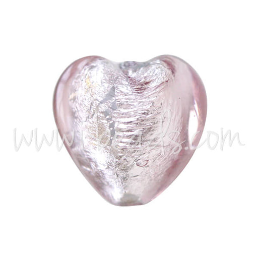 Buy Perle de Murano coeur améthyste et argent 10mm (1)