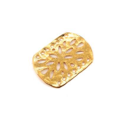 Buy Brass Cast Connector Rectangular color gold 23x17mm- 7 holes (Ø 1.2mm)(1)
