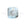 Beads wholesaler  - Murano bead cube pale blue and silver 6mm (1)