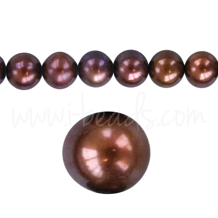 Freshwater pearls potato round metallic copper mix 5.5mm (1)