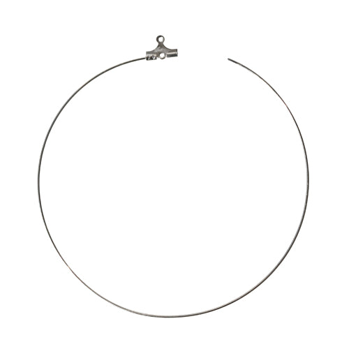 Earring hoop finding brass rhodium 70mm (2)